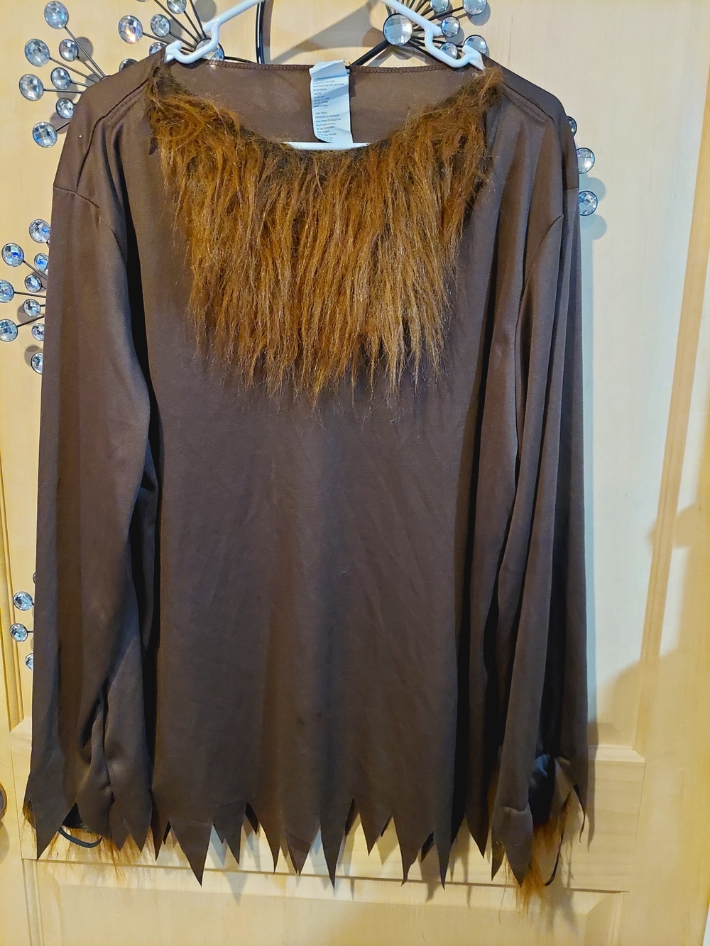 Brown Faux Fur Collar Shirt